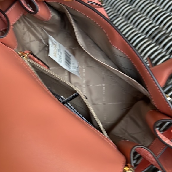 Michael Kors Carmen Medium Logo and Faux Leather Belted Satchel - Picture 15 of 16